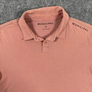 Municipal Shirt Medium Deco Pink Sportcross Polo Active Short Sleeve Logo Men's